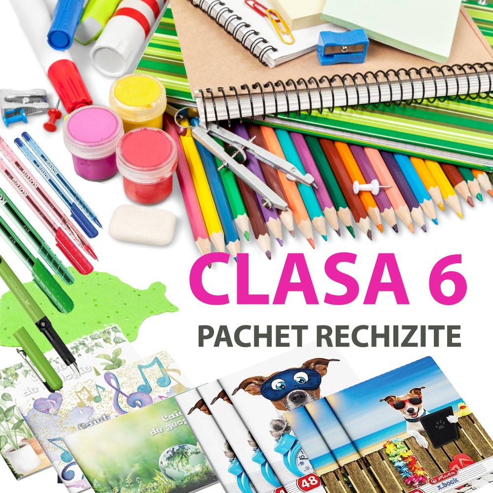 Set rechizite scolare elevi, pachet pentru clasa 6, format din 41 piese - imagine 38